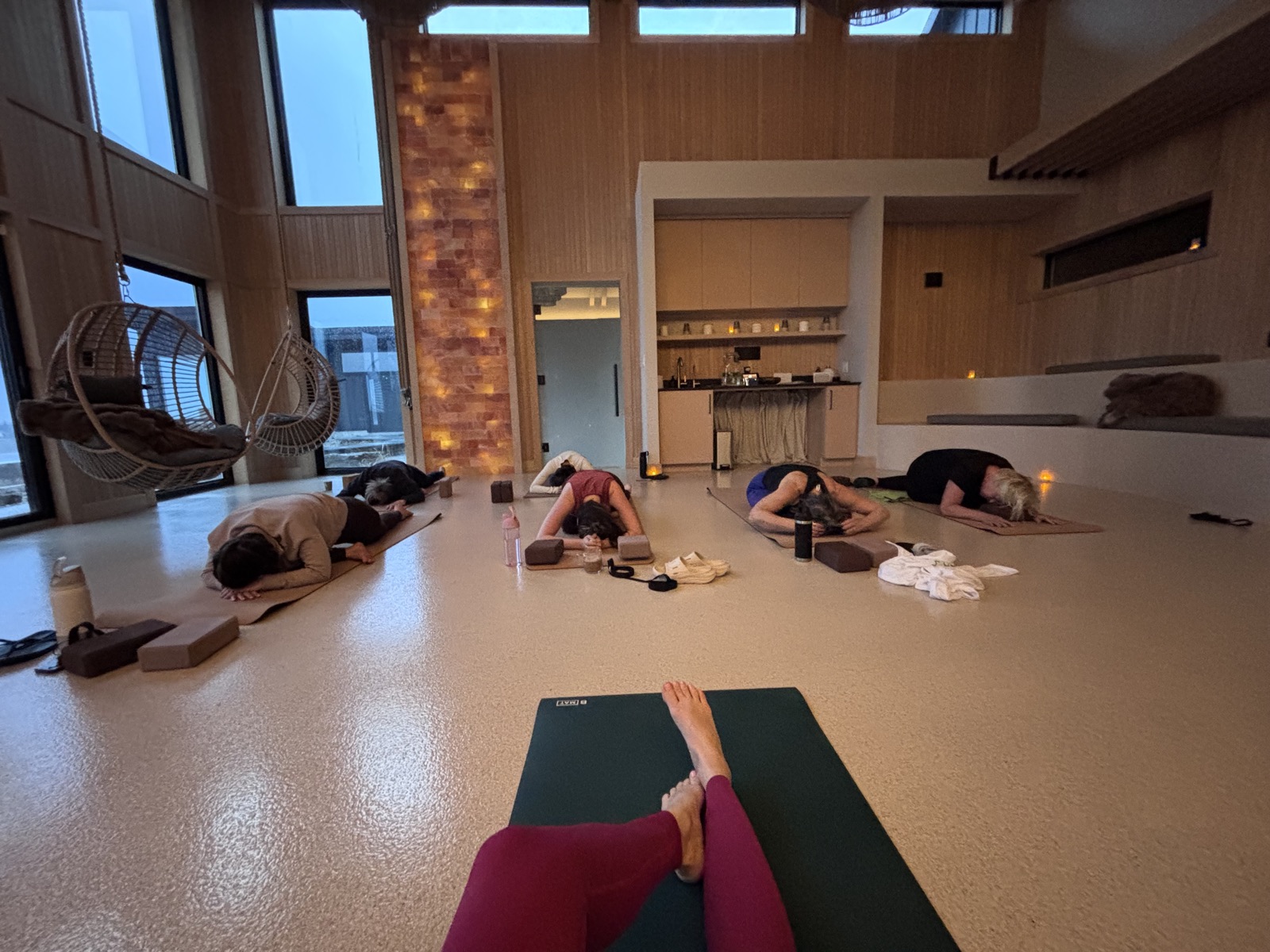 Morning yoga session